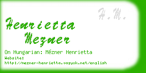 henrietta mezner business card
